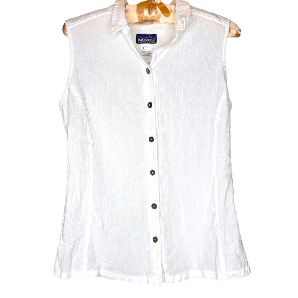 NWOT Patagonia 100% Organic Cotton Button Up Tank Top Blouse‎ Size 6